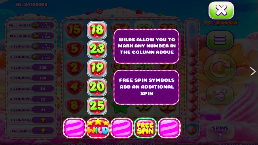 Slingo Sweet Bonanza Feature Symbols - galabingo