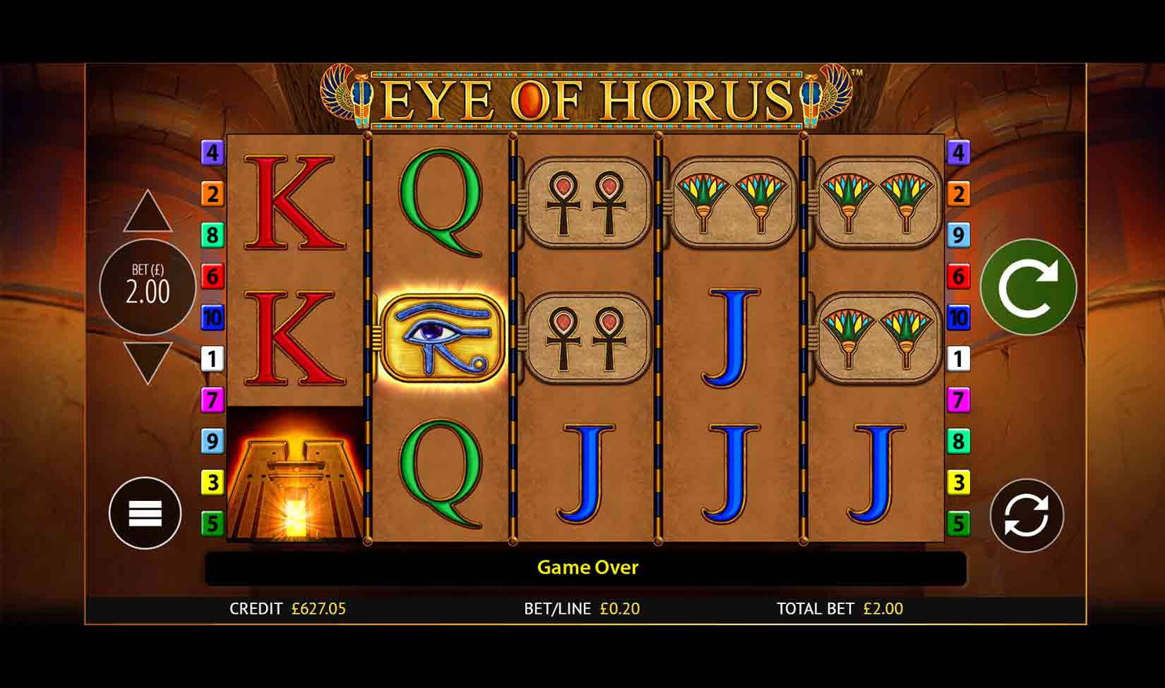 Eye of horus power 4 slots - galabingo