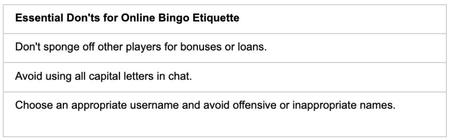 Essential Dos - galabingo