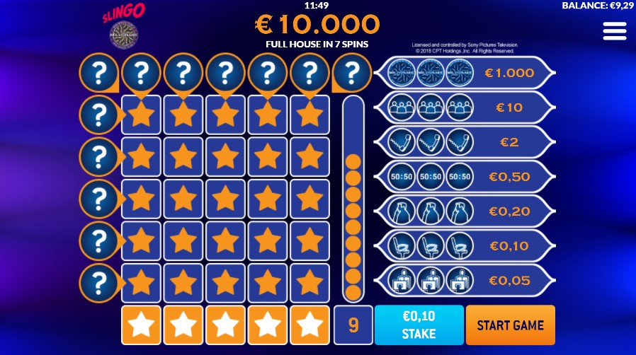 Slingo Who Wants To Be A Millionaire 1 - galabingo