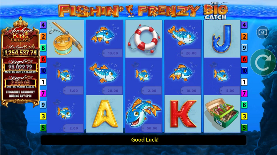 fishin frenzy jackpot king
