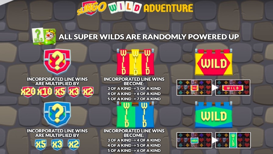 Slingo Wild Adventure Feature Symbols - galabingo
