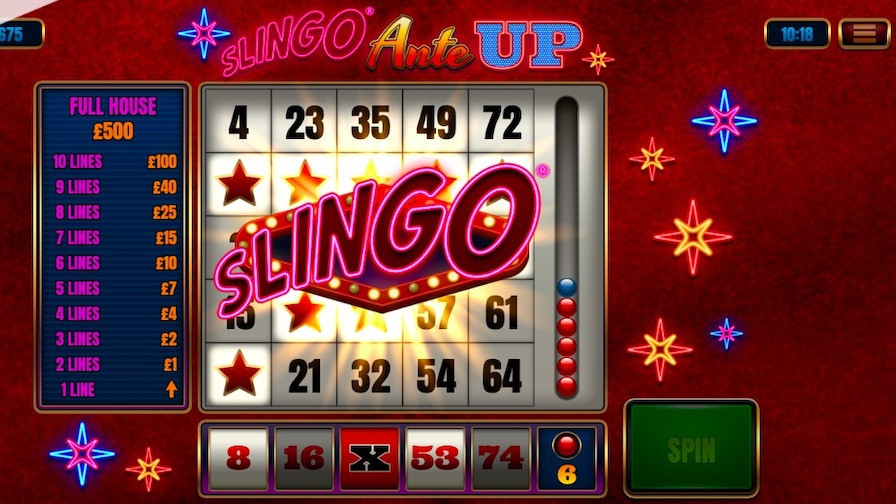 Slingo Ante Up Bonus - galabingo
