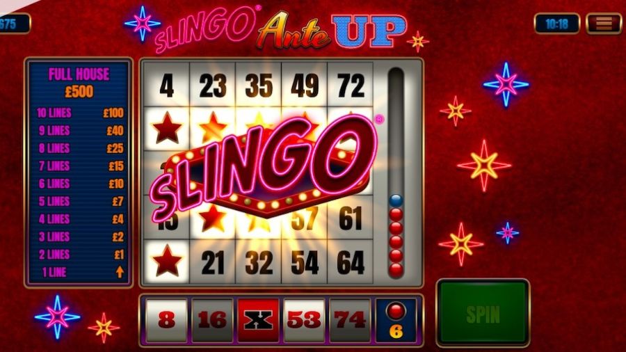 Slingo Ante Up Bonus - galabingo