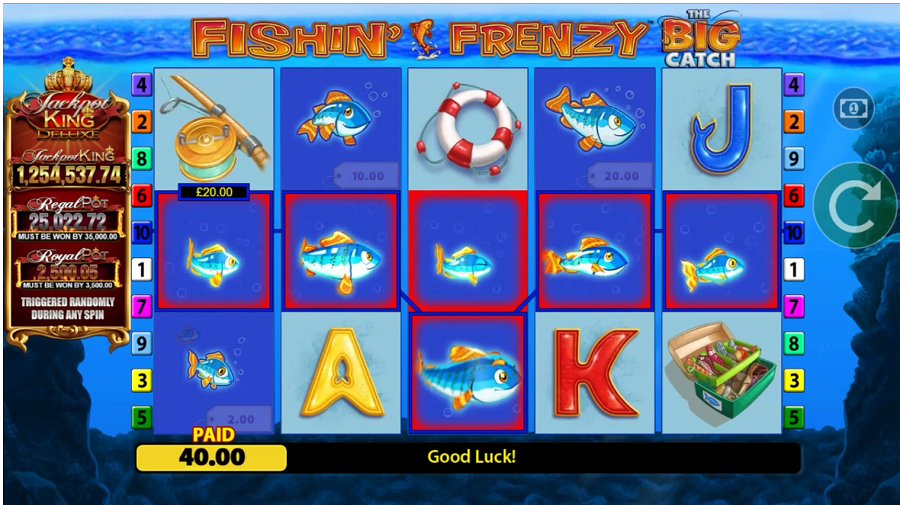 Fishin Frenzy The Big Catch Jackpot King Bonus - galabingo
