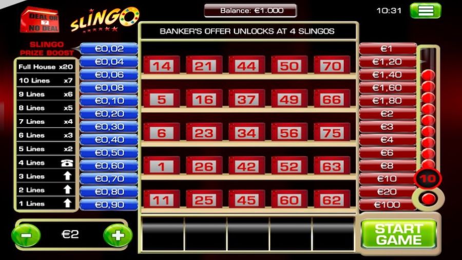 Slingo Deal Or No Deal En Slot - galabingo