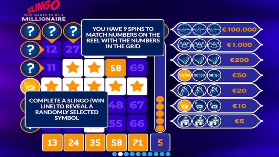 Slingo Who Wants To Be A Millionaire Feature Symbols - galabingo