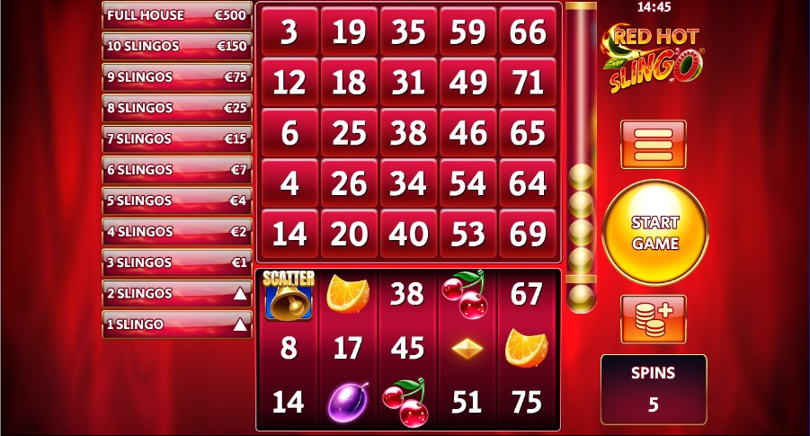 Slingo Red Hot 1 - galabingo