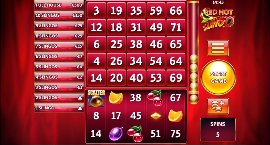 Slingo Red Hot 1 - galabingo