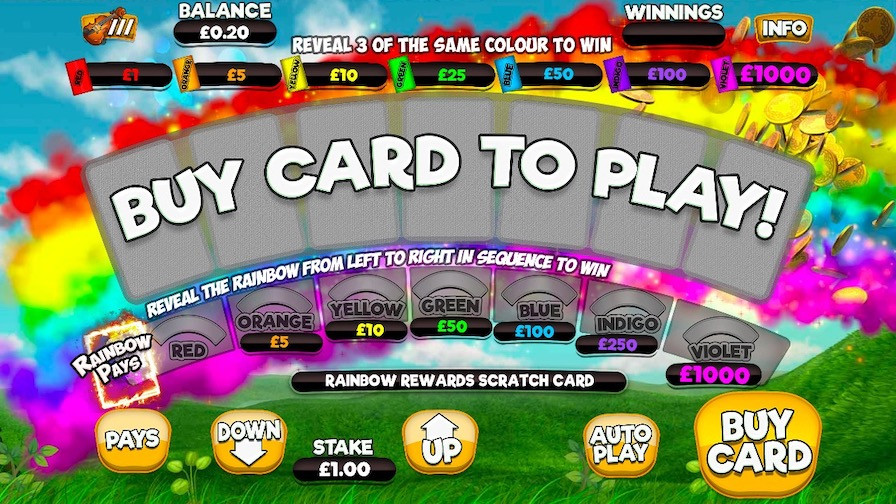 Rainbow Rewards Scratchcard Play at Gala Bingo