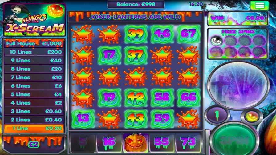 Slingo X Scream Slot En - galabingo