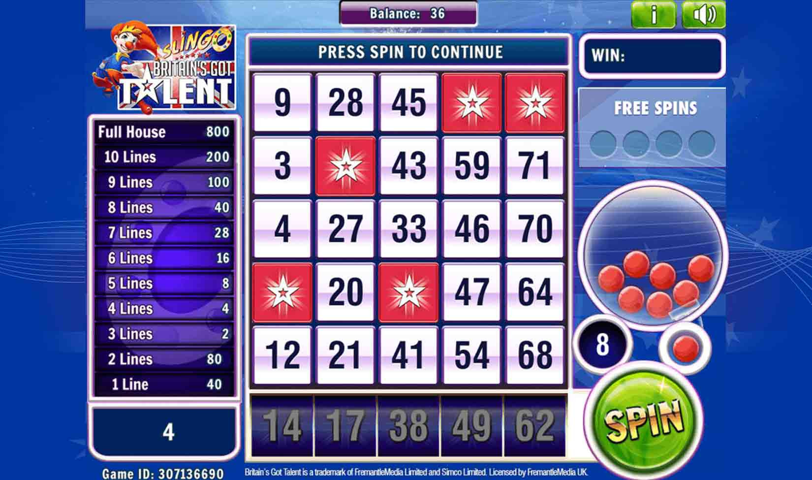 Slingo britain got talent hero slots - galabingo