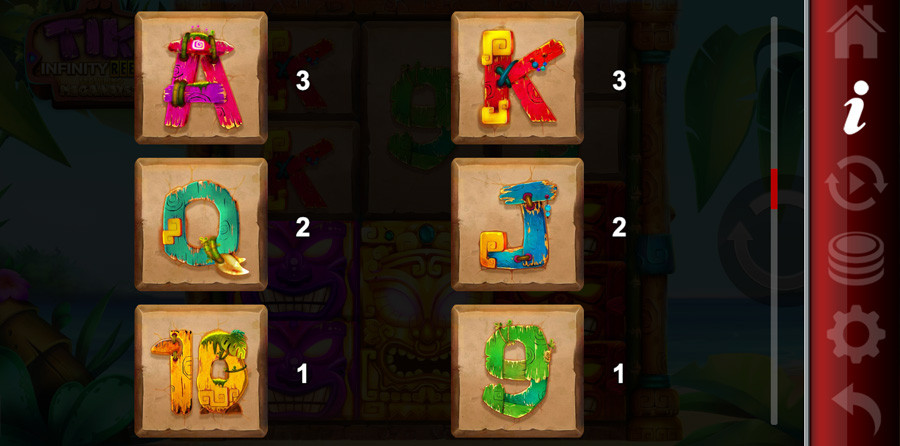 Tiki Infinity Reels Symbols - galabingo